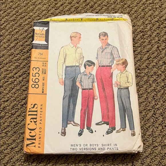McCall's Other - Vintage McCalls Sewing Pattern Mens and Boys Shirt and Pants